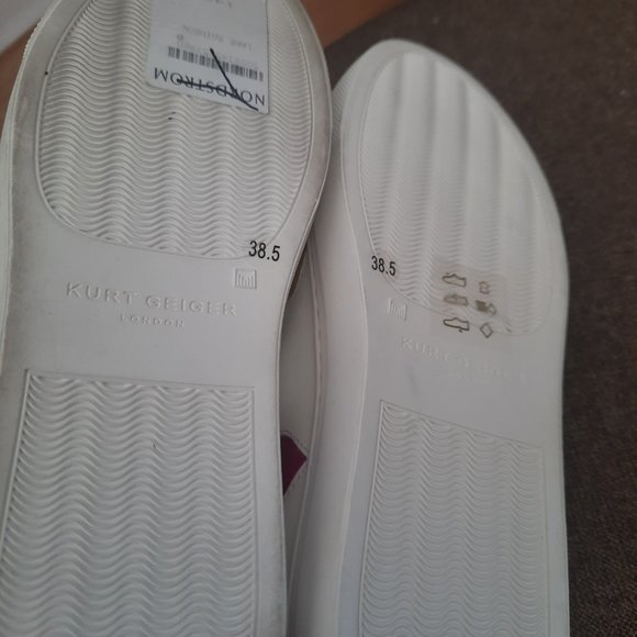 KURT GEIGER LANE sneakers in WHITE LEATHER with RAINBOW HEART size 8 - Picture 9 of 10